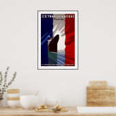 Poster vintage Imprimer Transatlantique France (Cuisine)