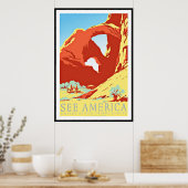 Poster vintage Imprimer Voir Amérique États-Unis (Cuisine)