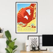 Poster vintage Imprimer Voir Amérique États-Unis (Bureau à domicile)