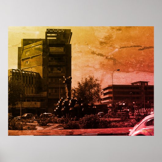 Poster Vintage Iraq baghdad fountain (Devant)