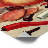 Poster Vintage Italien Alimentation Tomate Onions Poivron (Coin)