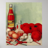 Poster Vintage Italien Alimentation Tomate Onions Poivron (Devant)