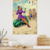 Poster Vintage italienne fille (Cuisine)