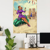 Poster Vintage italienne fille (Bureau à domicile)