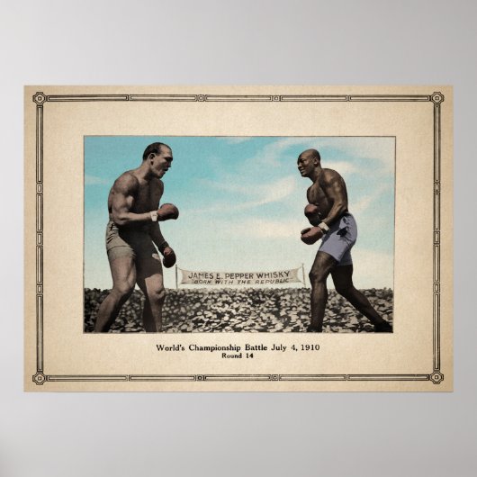 Poster Vintage Jack Johnson vs Jim Jeffries (Devant)