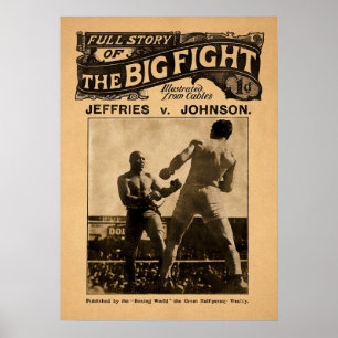 Poster Vintage Jack Johnson vs Jim Jeffries Magazine