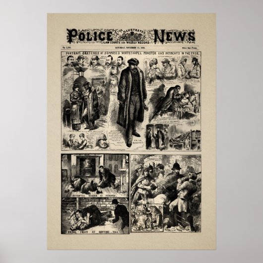 Poster Vintage Jack the Ripper News (Devant)