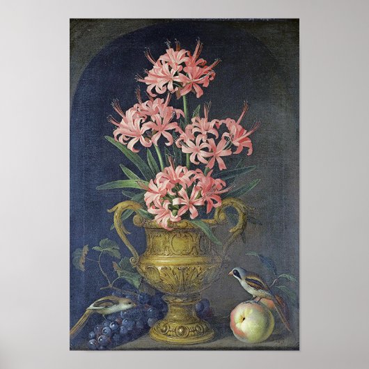 Poster Vintage Jakob Bogdani Un vase de fleurs (Devant)