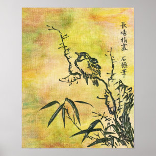Poster Vintage Japanese Bird