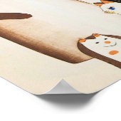 Poster Vintage Japanese Cat Illustration (Coin)