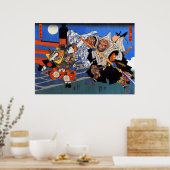 Poster Vintage Japanese Samurai Fight (Cuisine)