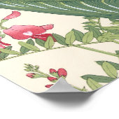 Poster Vintage Japonais Bois Blanc Calla Lily (Coin)