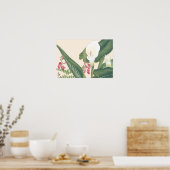 Poster Vintage Japonais Bois Blanc Calla Lily (Cuisine)