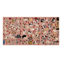 Vintage japonais motif de chat Ukiyo-e : Kuniyoshi