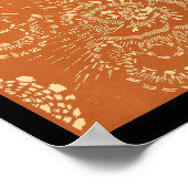 Poster Vintage japonais Mur Art rouge (Coin)