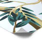 Poster Vintage jardin grenade arbre fruitier, oiseau exot (Coin)