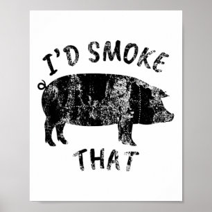 Poster Vintage Je fumerais ce grill de saucisses barbecue