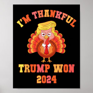 Poster Vintage Je suis heureux que Trump ait gagné 2024 F