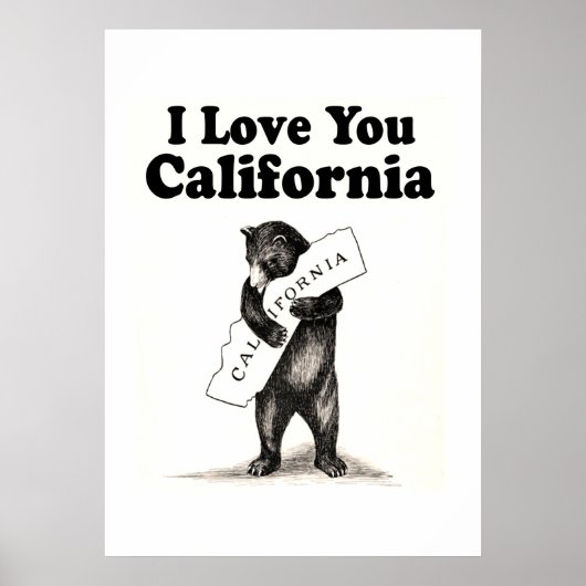 Poster Vintage Je T'Aime Californie (Devant)