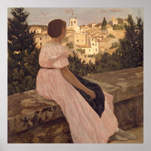 Poster Vintage Jean Frederic Bazille La Robe Rose (Devant)