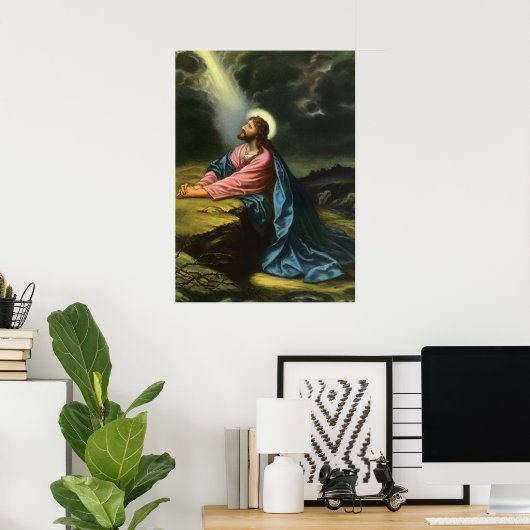 Poster Vintage Jésus Christ prier, Jardin de Gethsémani (Bureau à domicile)