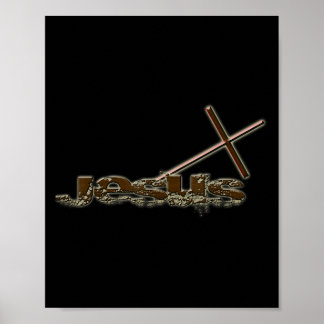 Poster Vintage Jésus Christ transportant la croix