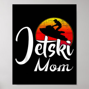 Poster Vintage Jet Ski Maman Retro Sunset Funny Ski Sport