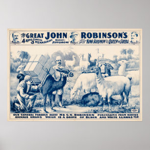 Poster vintage John Robinson Circus