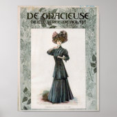 Poster Vintage jolie dame design d'illustration (Devant)