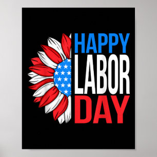 Poster Vintage Joyeuse Fête du Travail Patriotique Tourne