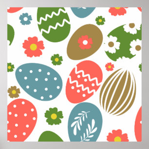 Poster Vintage Joyeuses fleurs de Pâques