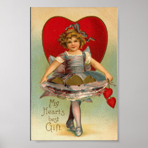 Poster Vintage Jupe complète Coeur Valentine Imprimer