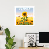 Poster Vintage Kansas (Bureau à domicile)