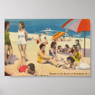 Poster Vintage Keansburg, New Jersey Beach Party - Shore
