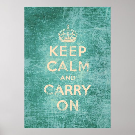 Poster Vintage keep calm and carry on (Devant)