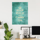Poster Vintage keep calm and carry on (Bureau à domicile)