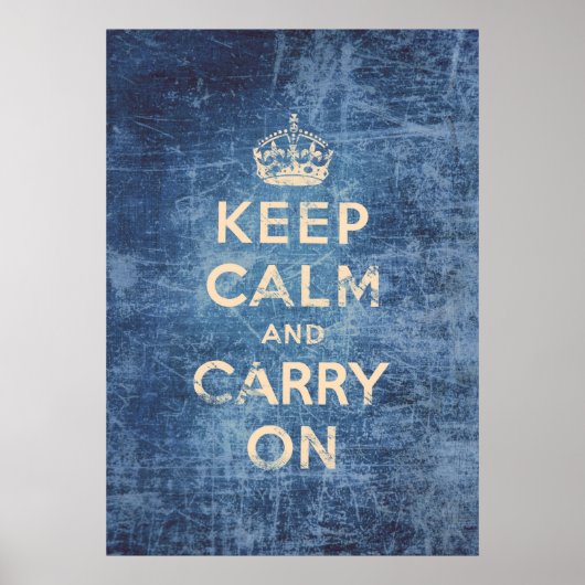 Poster Vintage keep calm and carry on (Devant)