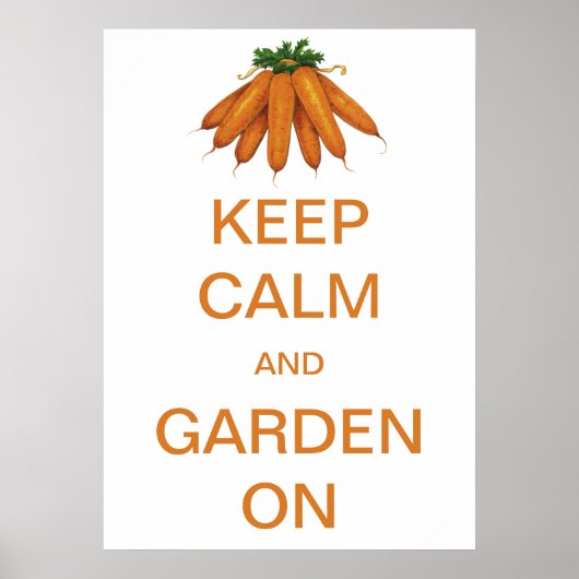 Poster Vintage Keep Calm et Jardinez des Carottes (Devant)