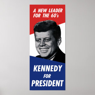 Poster Vintage Kennedy président des années 60 - Un nouve