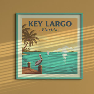 Poster Vintage Key Largo Floride