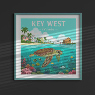 Poster Vintage Key West Floride