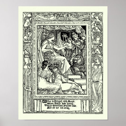 Poster Vintage King Arthur par Walter Crane (Devant)