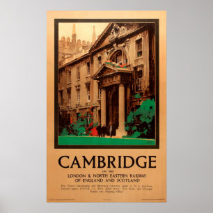 Poster Vintage Kings College Cambridge Fred Taylor Travel