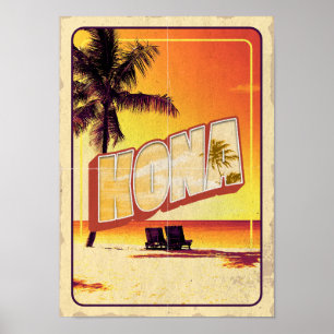 Poster Vintage Kona Hawaii - Retro Travel
