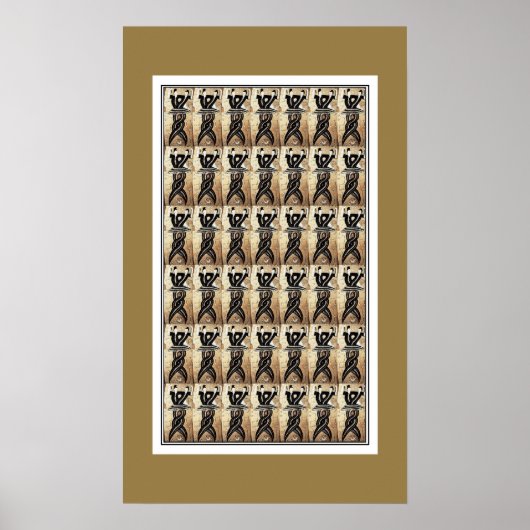 Poster Vintage Kunst Chinese Nuva_fuxi (Voorkant)