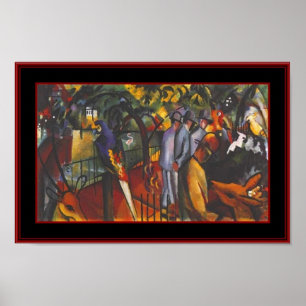Poster Vintage Kunst Dierentuin August Macke