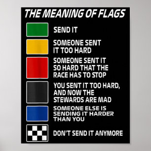 Poster Vintage La Signification Des Drapeaux De Course Mo