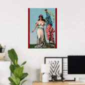Poster vintage Lady Liberty (Bureau à domicile)