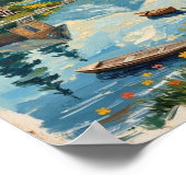 Poster Vintage Lakeside Cabin Rustic Art (Coin)