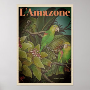 Poster vintage L'Amazone Travel